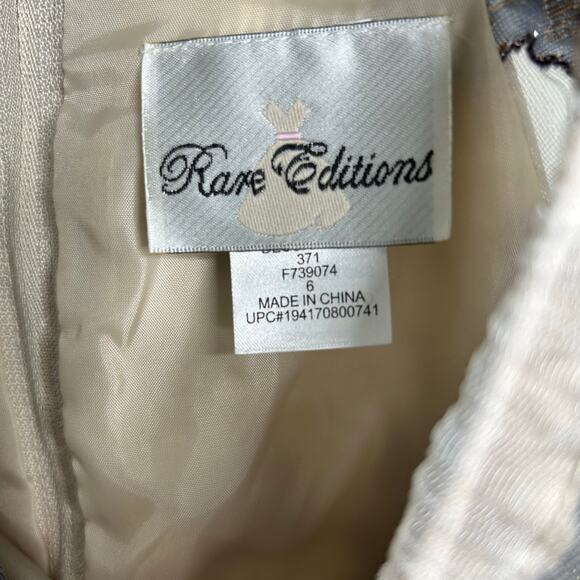 Rare‎ Editions Girls Dress-6 girl-floral with metallic, fully lined puff sleeves - Picture 3 of 8